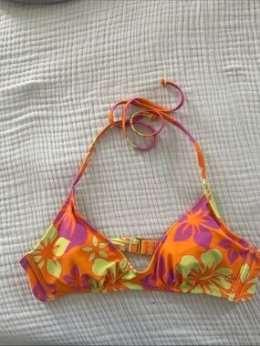 wild fable Neon Floral Triangle Bikini Top